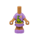 LEGO Friends mikrofigura test dinoszaurusz mintás ruha mintával, középsötét testszínű (101128)