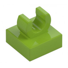 LEGO csempe 1×1 tetején c-alakú fogóval, lime (15712)