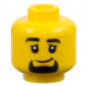 LEGO férfi fej szakáll mintával, sárga (102409)