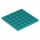LEGO lapos elem 6x6, sötét türkizkék (3958)