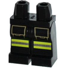 LEGO láb fényvisszaverő csík és zseb mintával (tűzoltó), fekete (12530)