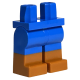 LEGO láb sötét narancssárga színű csizma mintával, kék (21019)