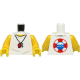 LEGO felsőtest életmentő póló és síp mintával, fehér (76382)