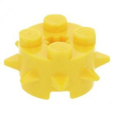 LEGO henger 2x2 tüskékkel, sárga (27266)