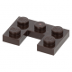 LEGO lapos elem 2×3 1×1 kivágással, sötétbarna (73831)