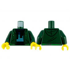 LEGO felsőtest kapucnis pulóver mintával, sötétzöld (76382)