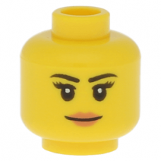 LEGO női fej mosolygó arc mintával, sárga (10261)