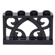 LEGO kerítés 1×4×2, fekete (19121)