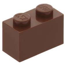 LEGO kocka 1x2, vörösesbarna (3004)