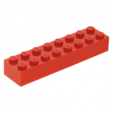 LEGO kocka 2x8, piros (3007)