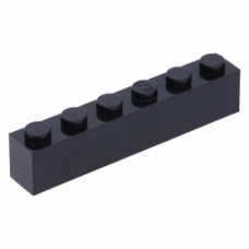 LEGO kocka 1x6, fekete (3009)