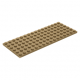 LEGO lapos elem 6x16, sötét sárgásbarna (3027)