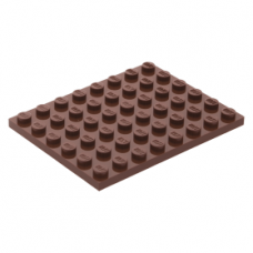 LEGO lapos elem 6x8, vörösesbarna (3036)