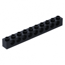 LEGO technic kocka 1×10 lyukakkal, fekete (2730)