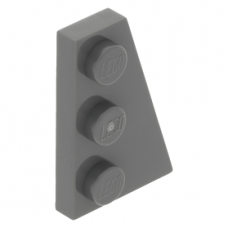 LEGO ék/szárny alakú lapos elem 3x2 jobbos, sötétszürke (43722)